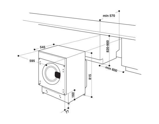 Whirlpool, 7 kg / 5 kg, syvyys 55 cm, 1400 rpm - Integroitu pesukone kuivausrummulla