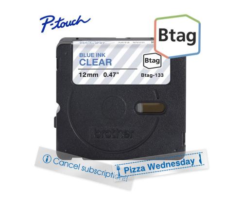 Brother Btag 233, 4m, sininen/valkoinen - Tag Tip -merkintäkärki