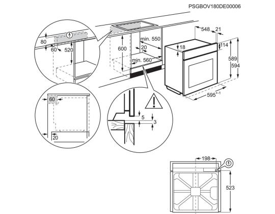 Integroitu uuni Electrolux (pyrolyyttisellä puhdistuksella)