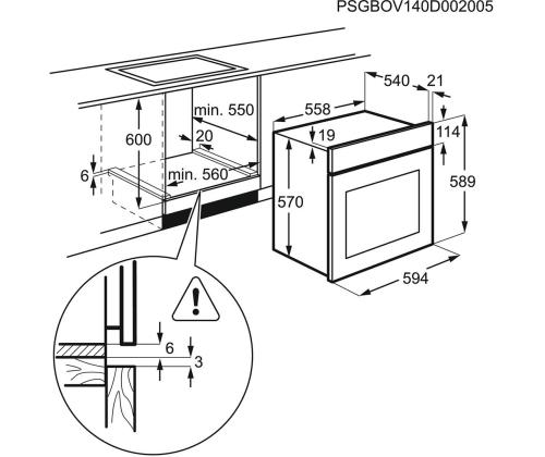 Electrolux 500 Series SurroundCook, pyrolyyttinen puhdistus, musta - Integroitu uuni