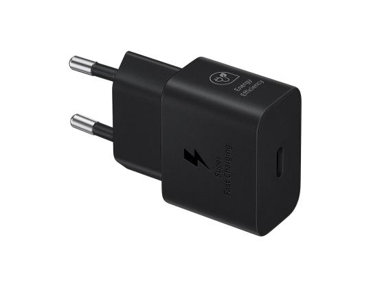Samsung, USB-C, 25 W, musta - Virtalähde ja USB-C-kaapeli