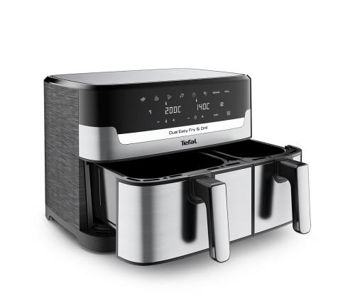 Tefal Dual Easy Fry & Grill Air Fryer, 8,3 L, ruostumatonta terästä - Kuumailmafritti