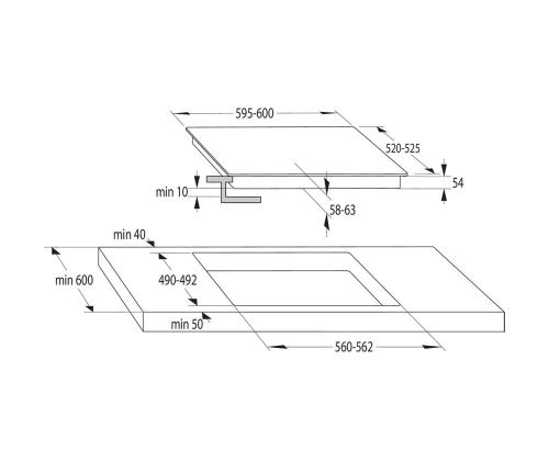 Gorenje, leveys 59,5 cm, kehyksetön, musta - Integroitu induktioliesi