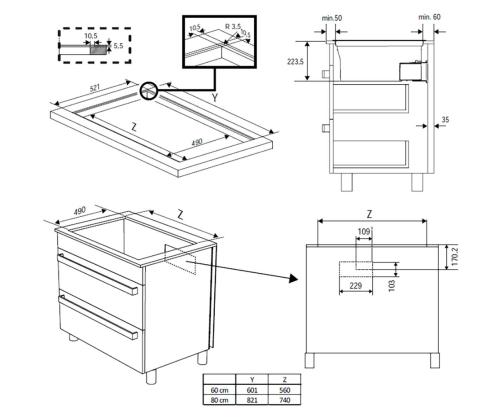 Beko, leveys 80 cm, musta - Integroitu induktiokeittotaso, jossa on ilmanpuhdistin