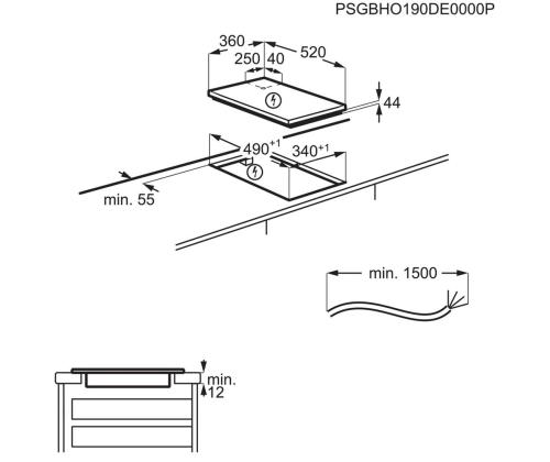 AEG, leveys 36 cm, kehyksetön, musta - Integroitu induktiokeittotaso