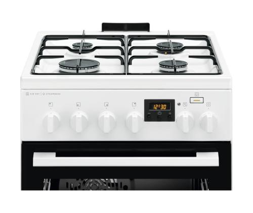 Electrolux 600 Series SteamBake, 58 L, leveys 50 cm, valkoinen - Kaasuliesi, jossa on sähköuuni