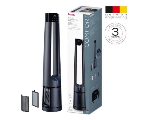 Beurer PureFlow 2-in-one, tummansininen - Ilmanpuhdistin ja tuuletin