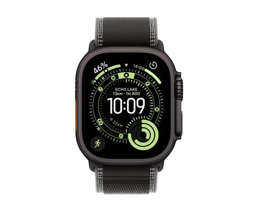 Apple Watch Ultra 3, 49 mm, Trail Loop, S/M, musta titaani / musta - Älykello - Smartwatch