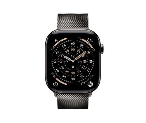 Apple Watch 11, 46 mm, GPS + matkapuhelinverkko, Milanolainen silmukka, M/L, titaani, musta - Älykellot