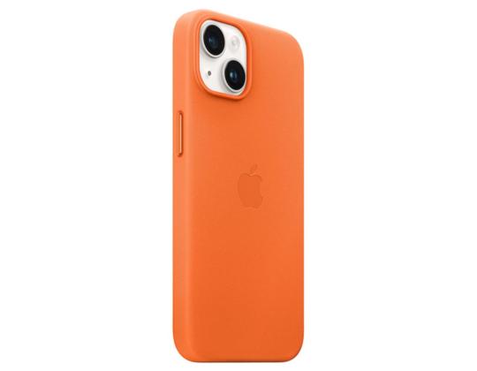 Apple iPhone 14 -nahkakotelo MagSafella, oranssi - Nahkümbris