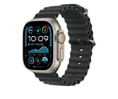 Apple Ocean Band, 49 mm, titaani, musta - Watch Strap - Kellonhihna