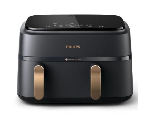 Philips 3000 Series Dual Basket Airfryer, 9 L, 2750 W, kaksi koria, musta - Kuumailmapannu