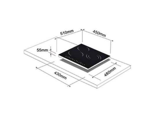 Schlosser, leveys 45 cm, kehyksetön, valkoinen - Integroitu induktioliesi