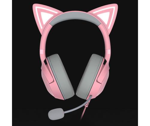 Razer Kraken Kitty V2, vaaleanpunainen - Langalliset kuulokkeet