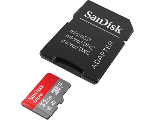 MicroSDXC-muistikortti SanDisk Ultra + sovitin (32 Gt)