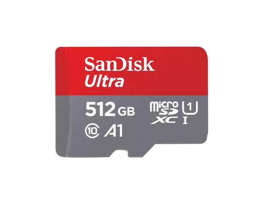 SANDISK Ultra microSDXC, 512 Gt, hall - MicroSD-kortti SD-sovitin