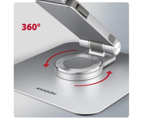 Axagon STND-LR, 10''-16", 360°, alumiini - Kannettavan tietokoneen jalusta jalusta