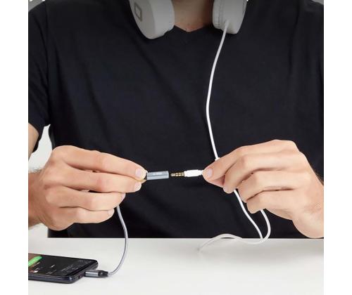 SBS, USB-C - 3,5 mm jakki, tummanharmaa - Sovitin