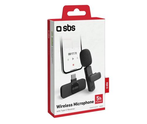 SBS langaton mikrofoni, USB-C, musta - Langaton mikrofoni