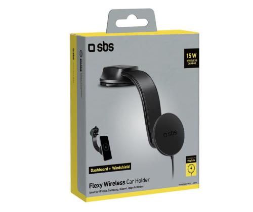SBS 15W autoteline, Magsafe, musta - Langaton autolaturi