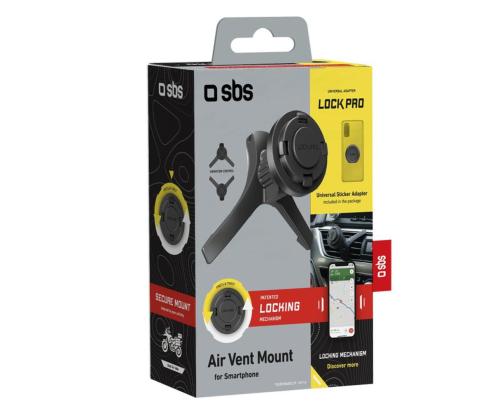 SBS LockPro Car Holder, musta - Puhelimen pidike autoosi