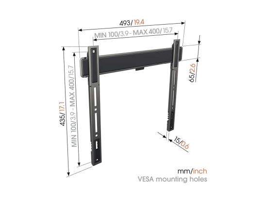 Vogelin TVM 5405 kiinteä, 32´´ - 77´´, harmaa - TV-seinäteline