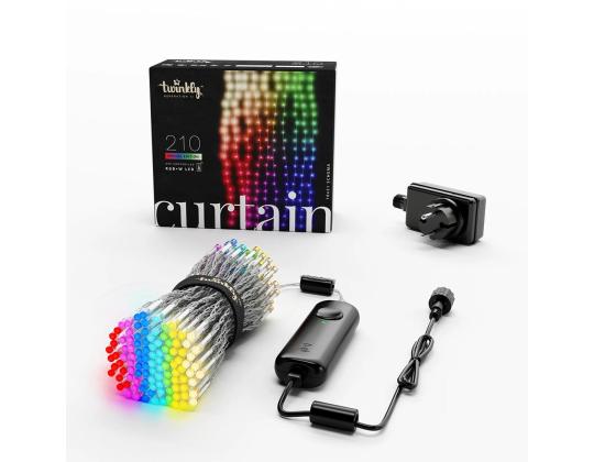 Twinkly Curtain, Jouluverho, 210 LED, IP44, musta - Älykkäät jouluvalot