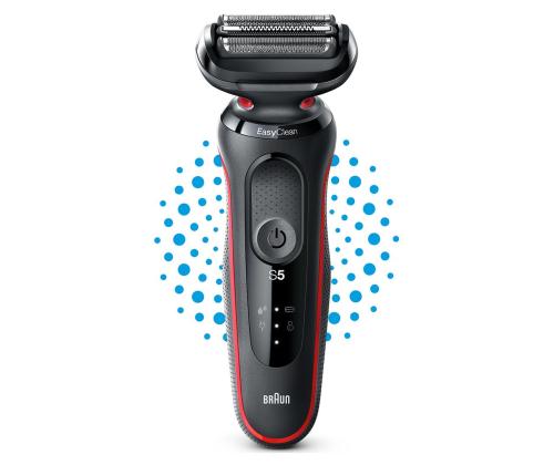 Braun Series 5, Wet & Dry, musta/punainen - Parranajokone