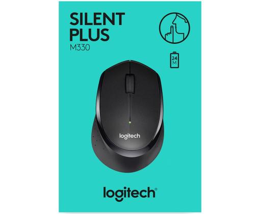 Logitech M330 Silent Plus, äänetön, musta - Langaton optinen hiiri - Langaton optinen hiiri