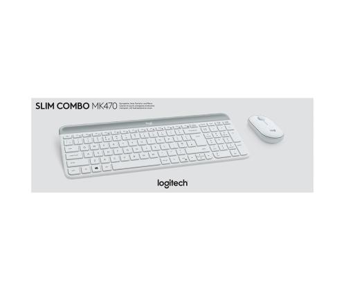 Logitech Slim Combo MK470, US, valkoinen - Langaton näppäimistö + hiiri