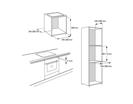 Whirlpool, 73 L, valkoinen - Integroitu uuni