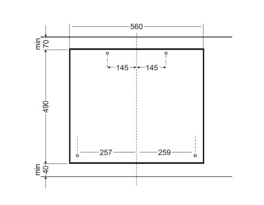 Hansa, leveys 59 cm, musta - Integroitu kaasuliesi