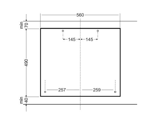 Hansa, leveys 59 cm, musta - Integroitu kaasuliesi