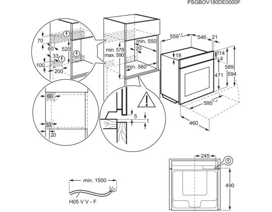 AEG, 71 L, must - Integreeritav ahi