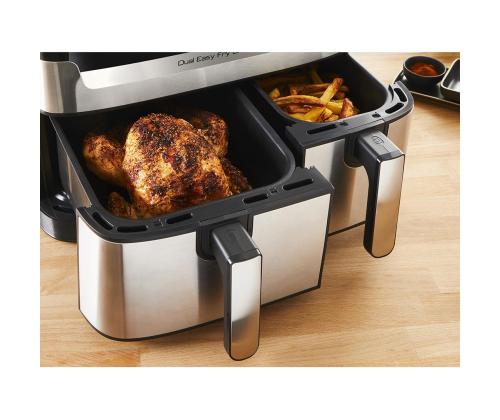 Tefal Dual Easy Fry & Grill Air Fryer, 8,3 L, ruostumatonta terästä - Kuumailmafritti
