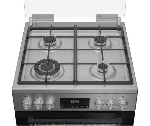 Beko, 72 L, leveys 60 cm, ruostumatonta terästä - Kaasukeittotaso, jossa on sähköuuni