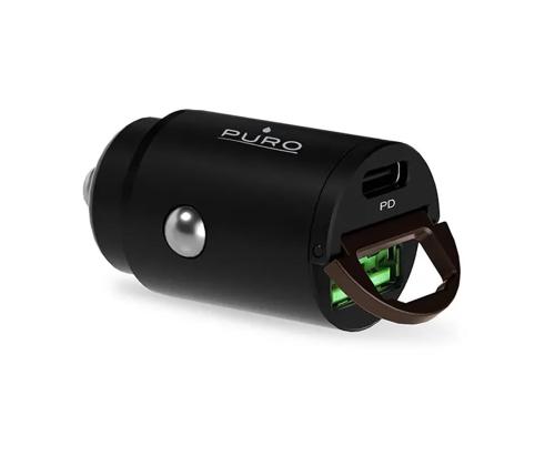 Puro Mini, USB-A, USB-C, 30 W, musta - Autolaturi