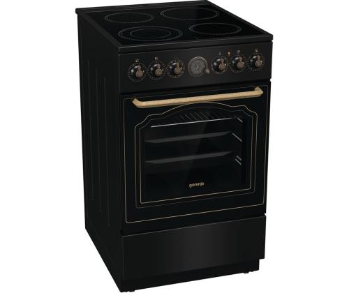 Gorenje, retro, 70 L, musta - Vapaasti seisova keraaminen liesi