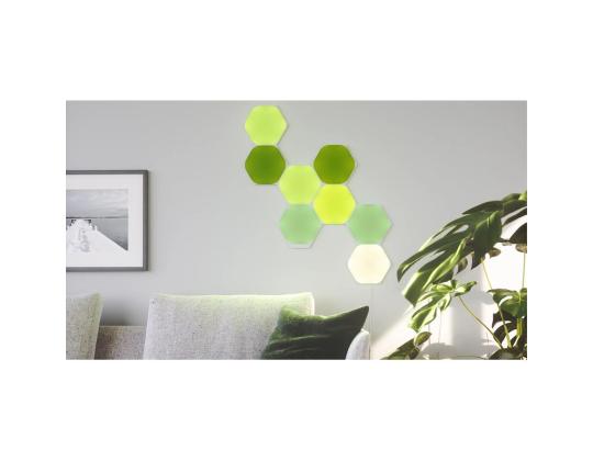 Nanoleaf Shapes Hexagons, 9 paneelia, valkoinen - Älykäs kevyt aloitussarja