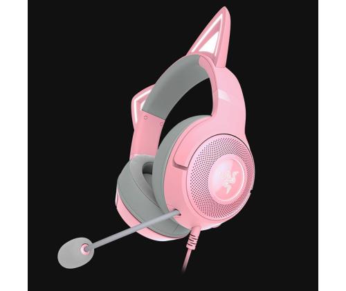 Razer Kraken Kitty V2, vaaleanpunainen - Langalliset kuulokkeet