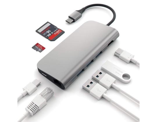 USB-C Splitter Multi-port 4K ja Ethernet Satech