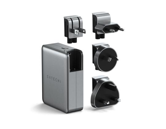 Satechi matkalaturi, 145 W, USB-C, harmaa - Virtalähde