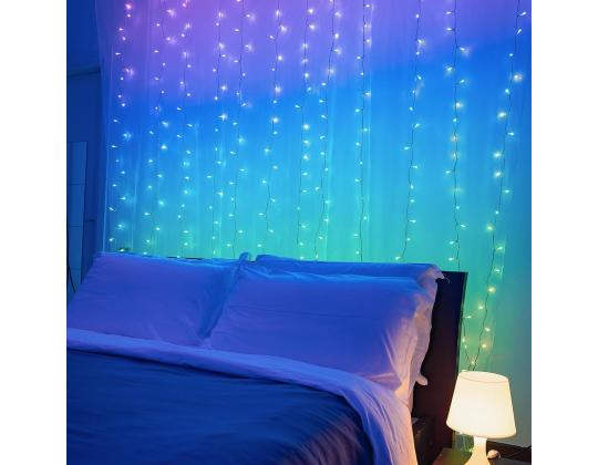 Twinkly Curtain, Jouluverho, 210 LED, IP44, musta - Älykkäät jouluvalot