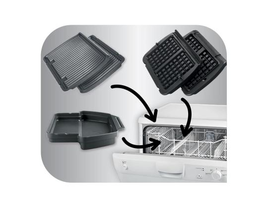 Tefal Optigrill, musta - Vohvelilautaset + kauha