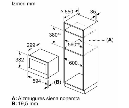 Bosch, sarja 8, musta - Integroitu mikroaaltouuni