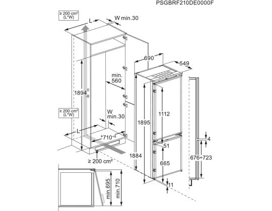 ELECTROLUX 700, NoFrost, 376 L, 189 cm - Integroitu jääkaappi