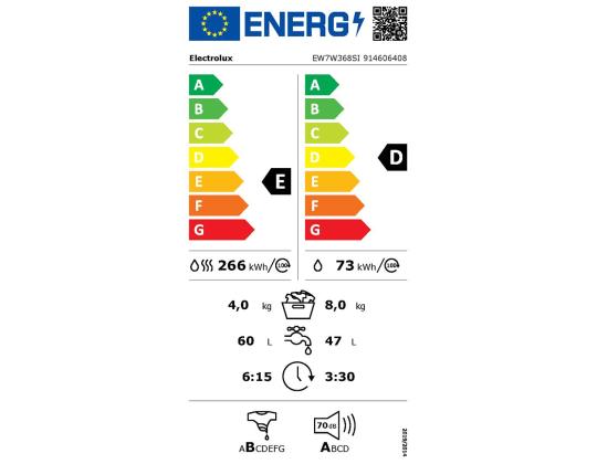 Integroitu pesukone-kuivausrumpu ELECTROLUX (8 kg / 4 kg)