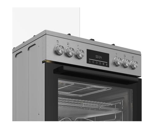 Beko, 72 L, leveys 60 cm, ruostumatonta terästä - Kaasukeittotaso, jossa on sähköuuni