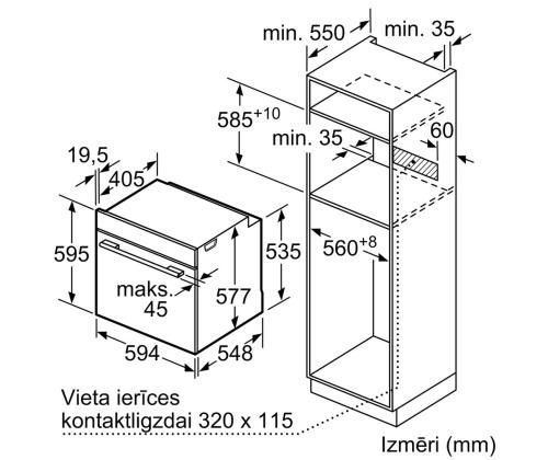 Bosch, Sarja 8, Pyrolyyttinen puhdistus, 71 L, musta - Integroitu uuni