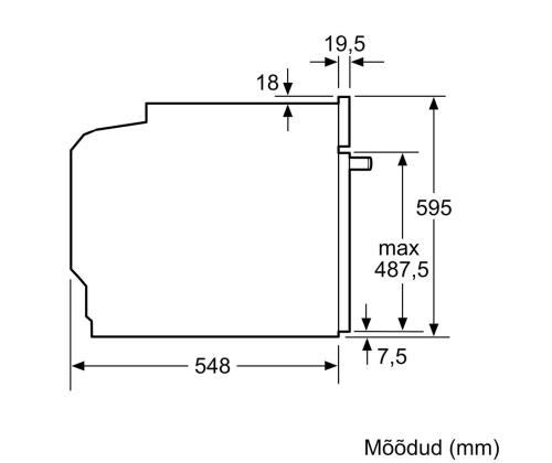 Bosch, Sarja 8, Pyrolyyttinen puhdistus, 71 L, musta - Integroitu uuni